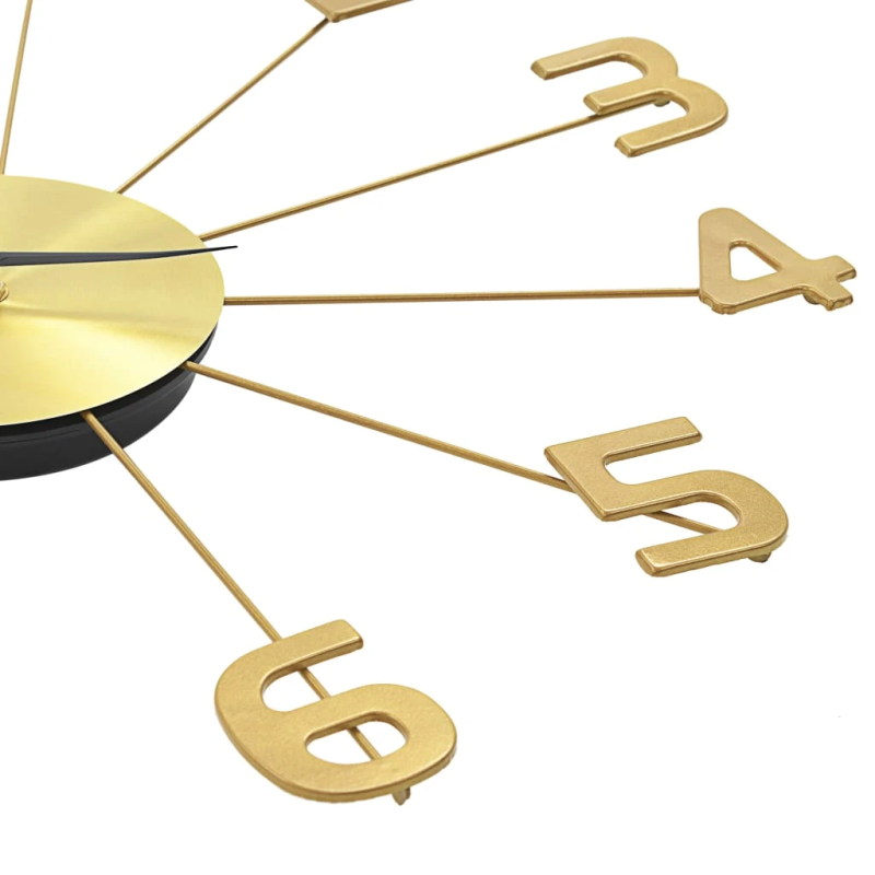 vidaXL sienas pulkstenis, 50 cm, metāls, zelta krāsa