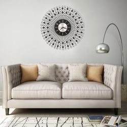 vidaXL sienas pulkstenis, 43 cm, metāls, melns