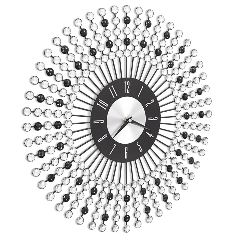 vidaXL sienas pulkstenis, 43 cm, metāls, melns