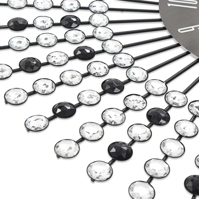 vidaXL sienas pulkstenis, 43 cm, metāls, melns