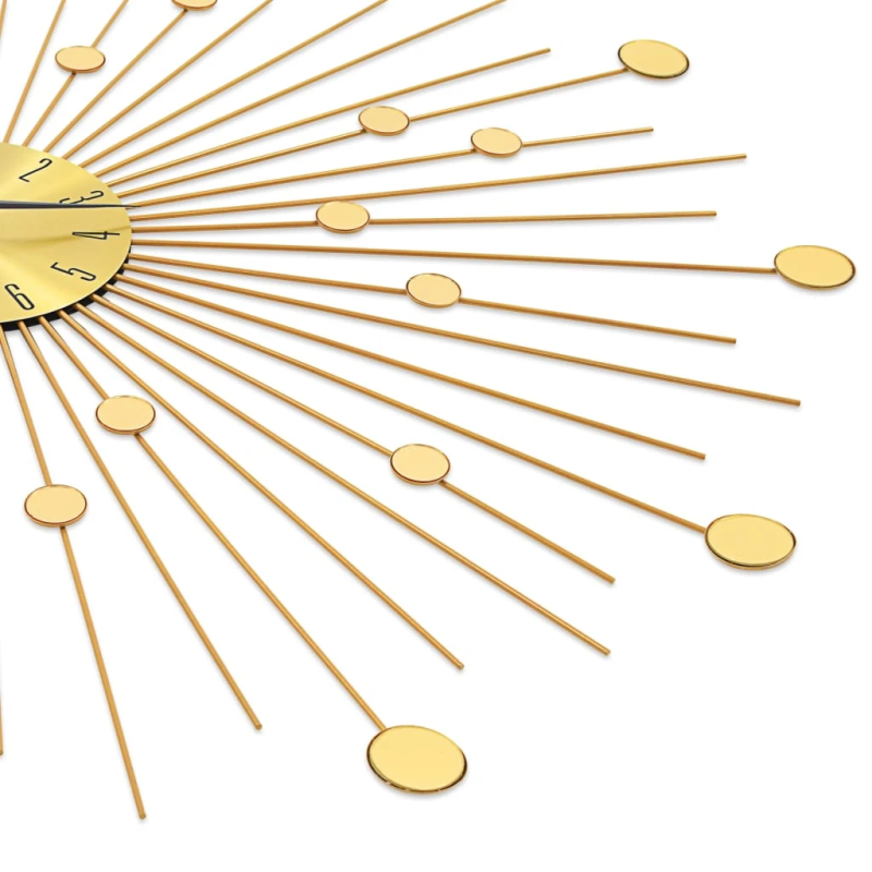 vidaXL sienas pulkstenis, 70 cm, metāls, zelta krāsa