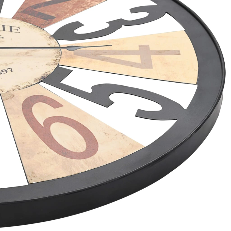 vidaXL sienas pulkstenis, 60 cm, metāls, daudzkrāsains