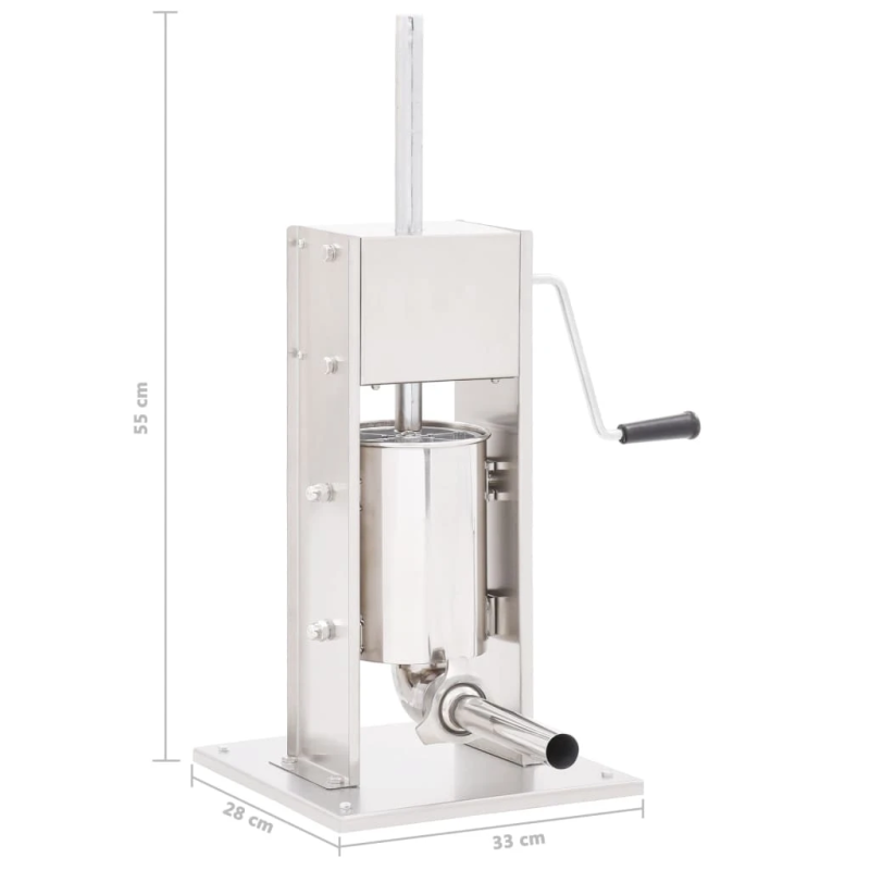 vidaXL manuāls desu pildītājs, 3 L, sudraba krāsa, nerūsējošs tērauds