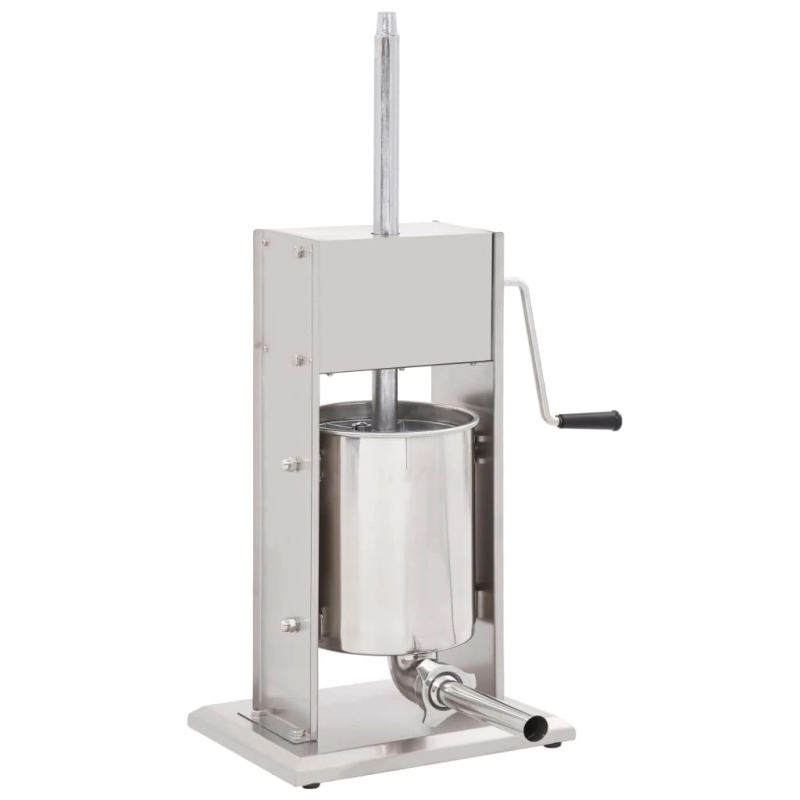 vidaXL manuāls desu pildītājs, sudraba krāsa, 10 L, nerūsējošs tērauds