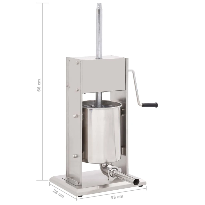 vidaXL manuāls desu pildītājs, sudraba krāsa, 10 L, nerūsējošs tērauds