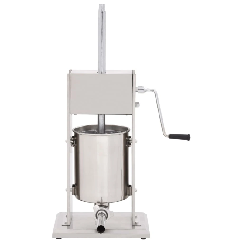 vidaXL manuāls desu pildītājs, sudraba krāsa, 10 L, nerūsējošs tērauds