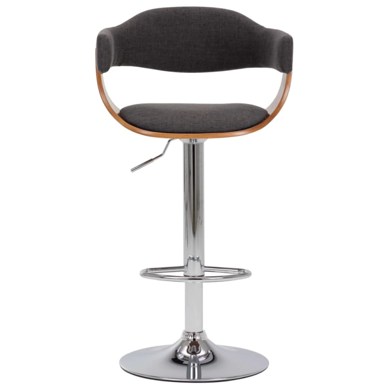 vidaXL bāra krēsli, 2 gab., izliekts koks un audums, pelēki