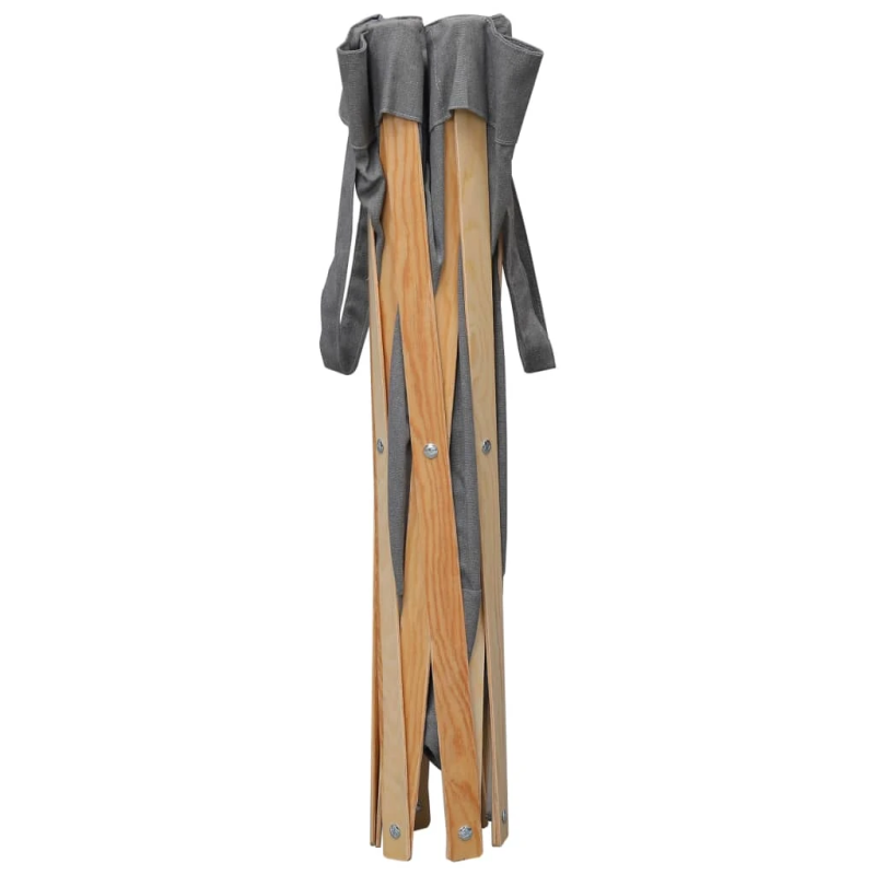 vidaXL saliekams veļas grozs, pelēks audums, koks