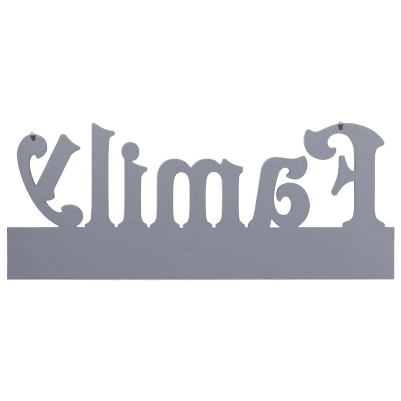 vidaXL sienas drēbju pakaramais FAMILY, pelēks, 74x29,5 cm