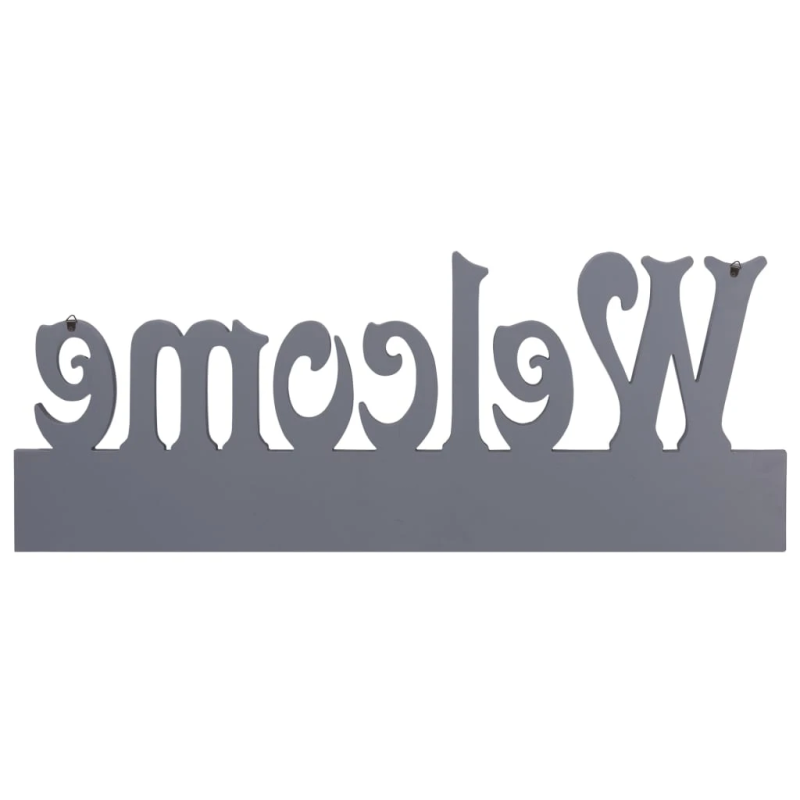 vidaXL sienas drēbju pakaramais WELCOME, pelēks, 74x29,5 cm