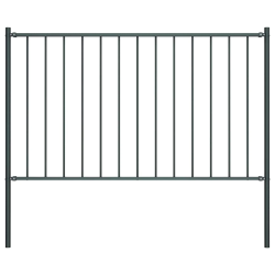 vidaXL žoga panelis ar stabiem, pulverkrāsots tērauds, 1,81x0,75 m, antracīta krāsa