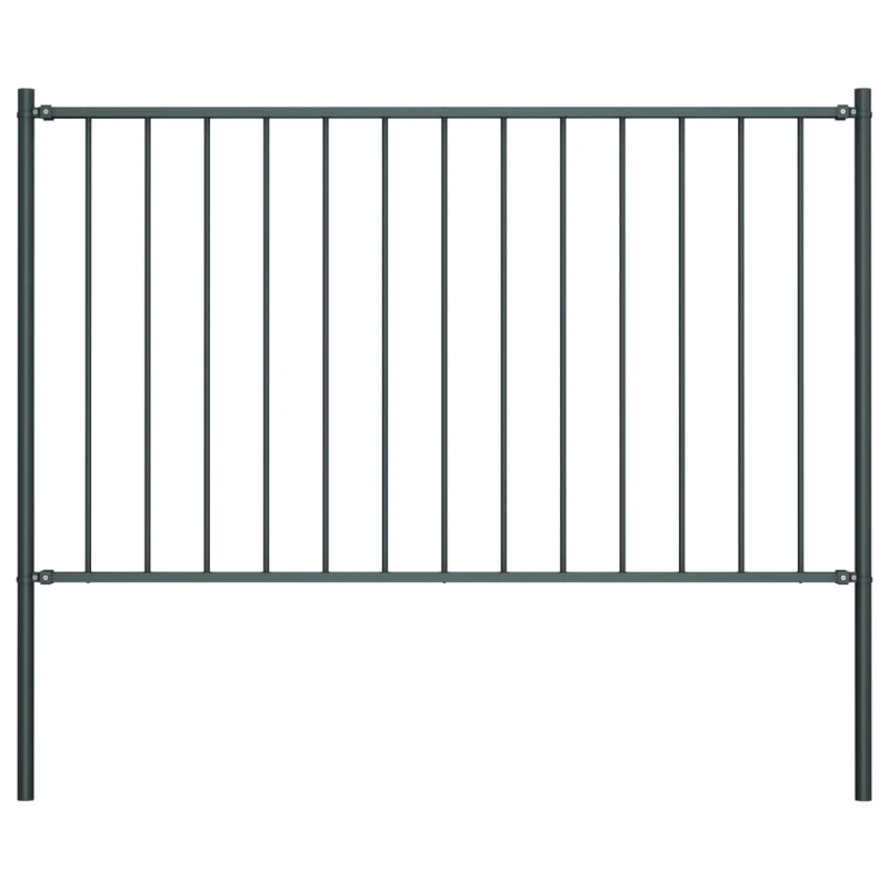 vidaXL žoga panelis ar stabiem, pulverkrāsots tērauds, 1,81x1,25 m, antracīta krāsa