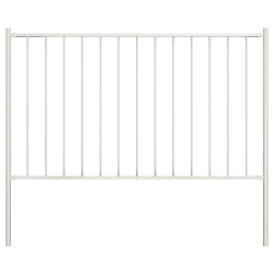 vidaXL žoga panelis ar stabiem, pulverkrāsots tērauds, 1,81x1 m, balts