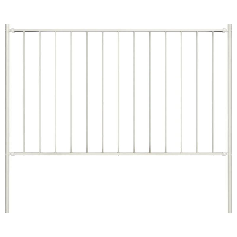 vidaXL žoga panelis ar stabiem, pulverkrāsots tērauds, 1,81x1 m, balts