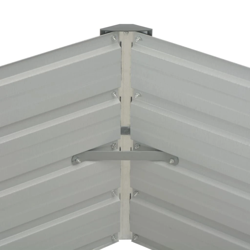 vidaXL augstā puķu kaste, 129x129x46 cm, cinkots tērauds, brūna