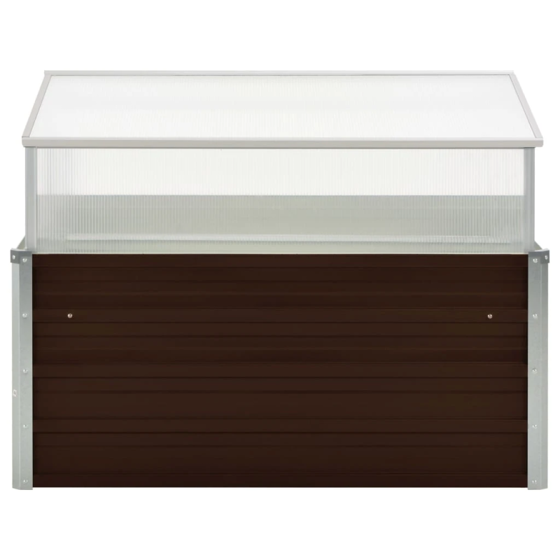 vidaXL siltumnīca, 100x100x85 cm, cinkots tērauds, brūna