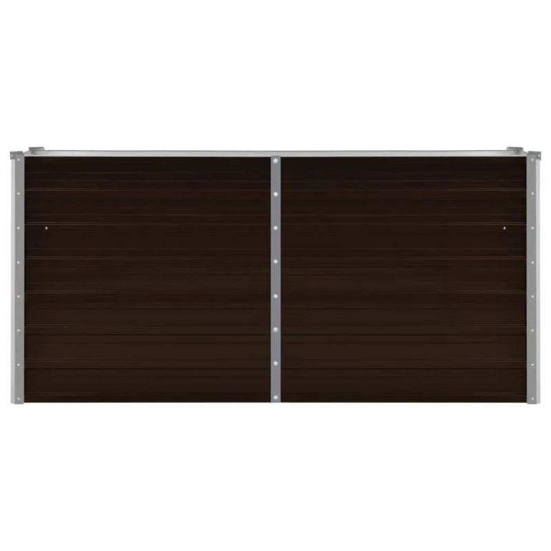 vidaXL augstā puķu kaste, brūna, 160x40x77 cm, cinkots tērauds