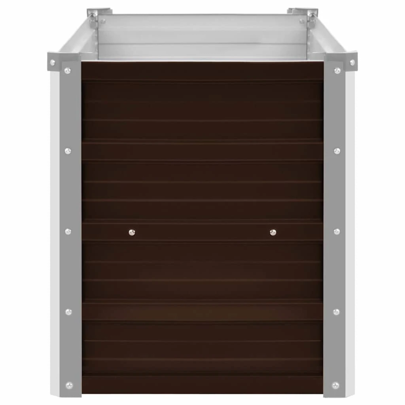 vidaXL augstā puķu kaste, brūna, 160x40x45 cm, cinkots tērauds