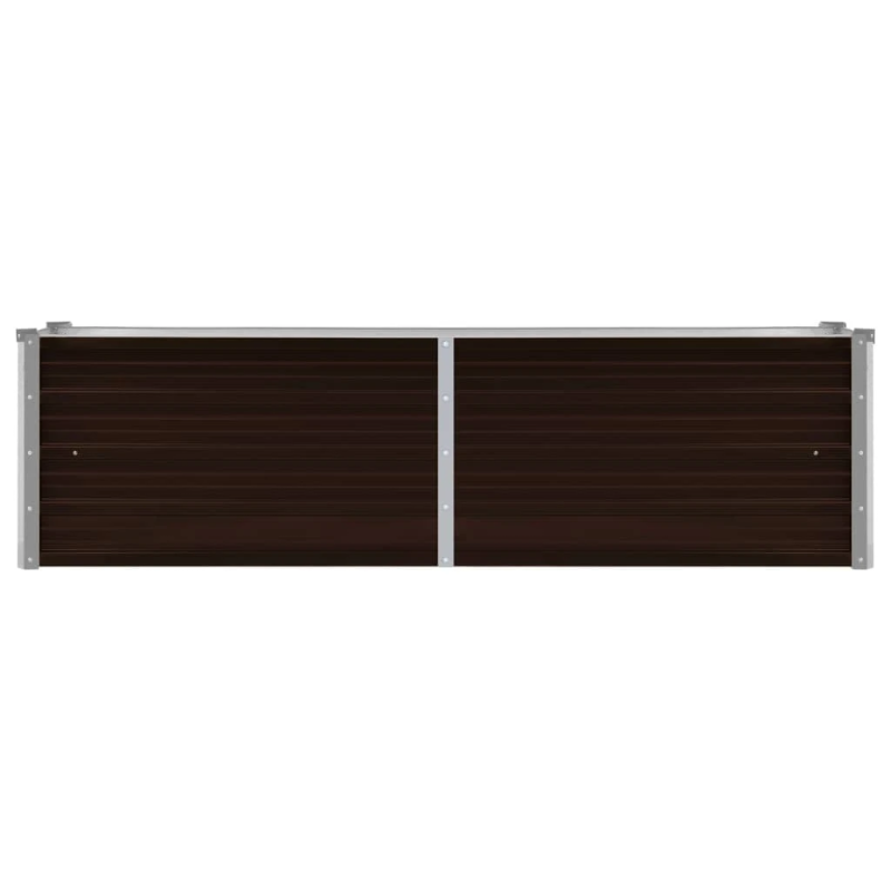 vidaXL augstā puķu kaste, brūna, 160x40x45 cm, cinkots tērauds