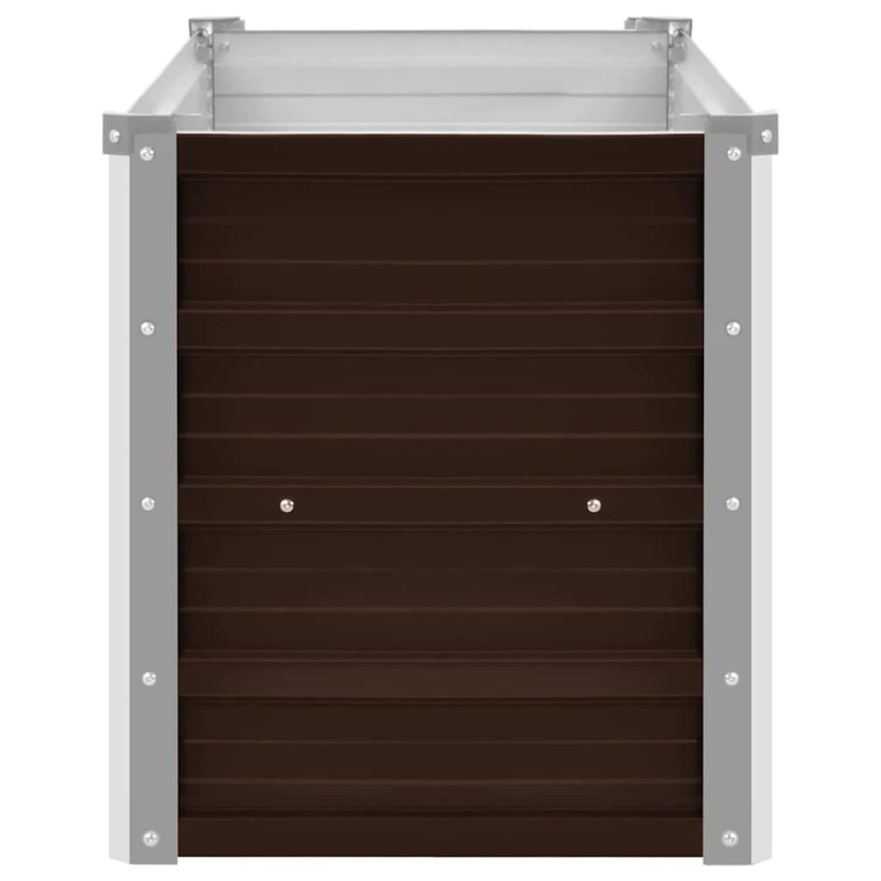 vidaXL augstā puķu kaste, brūna, 100x40x45 cm, cinkots tērauds