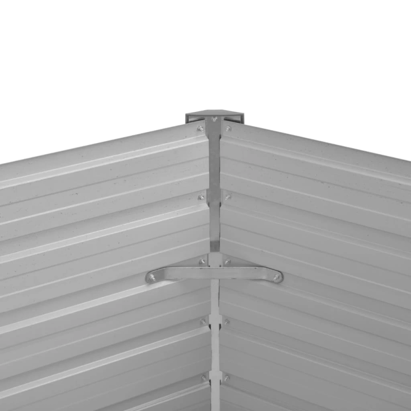 vidaXL augstā puķu kaste, brūna, 129x129x77 cm, cinkots tērauds