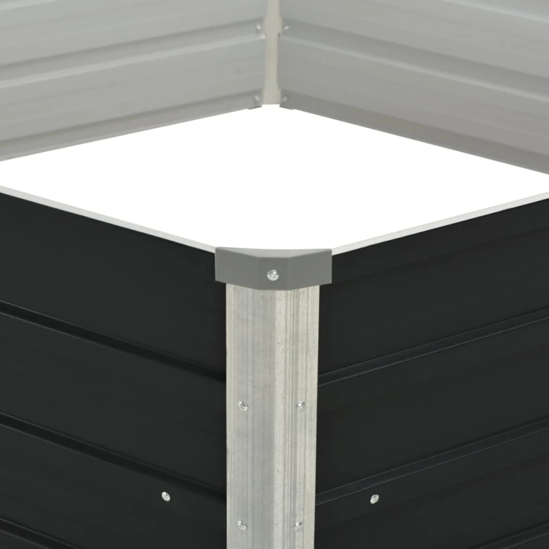 vidaXL puķu kaste, 129x129x45 cm, cinkots tērauds, antracītpelēka