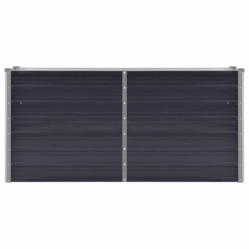 vidaXL augstā puķu kaste, pelēka, 160x40x77 cm, cinkots tērauds