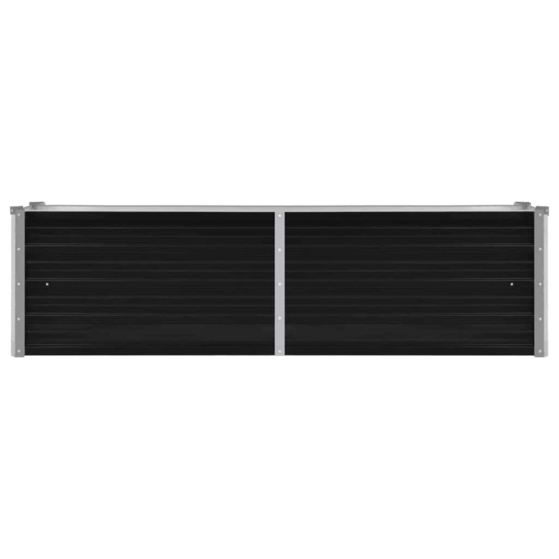 vidaXL augstā puķu kaste, pelēka, 160x40x45 cm, cinkots tērauds