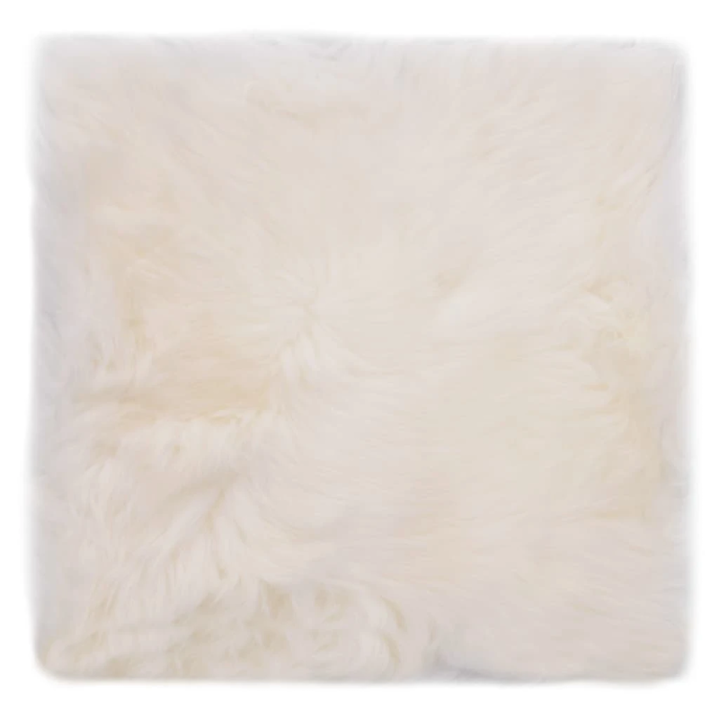 vidaXL krēslu paliktņi, 2 gab., 40x40 cm, dabīga aitāda, balti