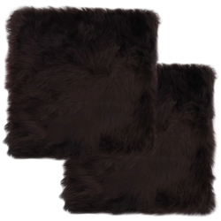 vidaXL krēslu paliktņi, 2 gab., 40x40 cm, dabīga aitāda, brūni