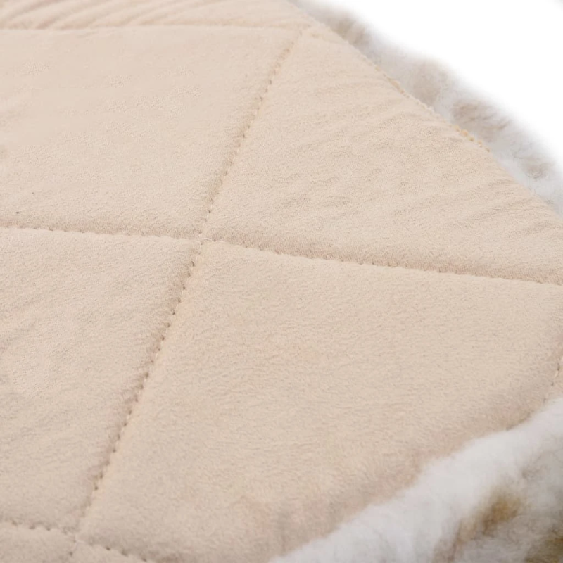 vidaXL krēslu paliktņi, 2 gab., 40x40 cm, dabīga aitāda, raibi brūni