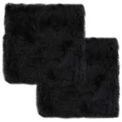 vidaXL krēslu paliktņi, 2 gab., 40x40 cm, dabīga aitāda, tumši pelēki