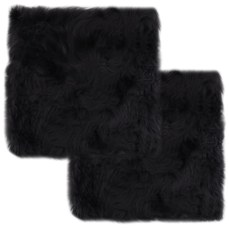 vidaXL krēslu paliktņi, 2 gab., 40x40 cm, dabīga aitāda, tumši pelēki