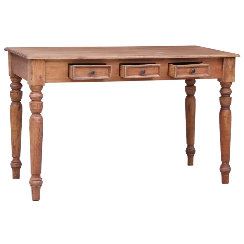 vidaXL rakstāmgalds ar atvilktnēm, 117x57x75 cm, masīvs sarkankoks