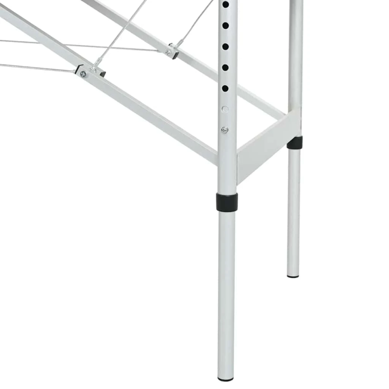 vidaXL masāžas galds, 4 daļas, 186x68cm, alumīnija rāmis, pelēks