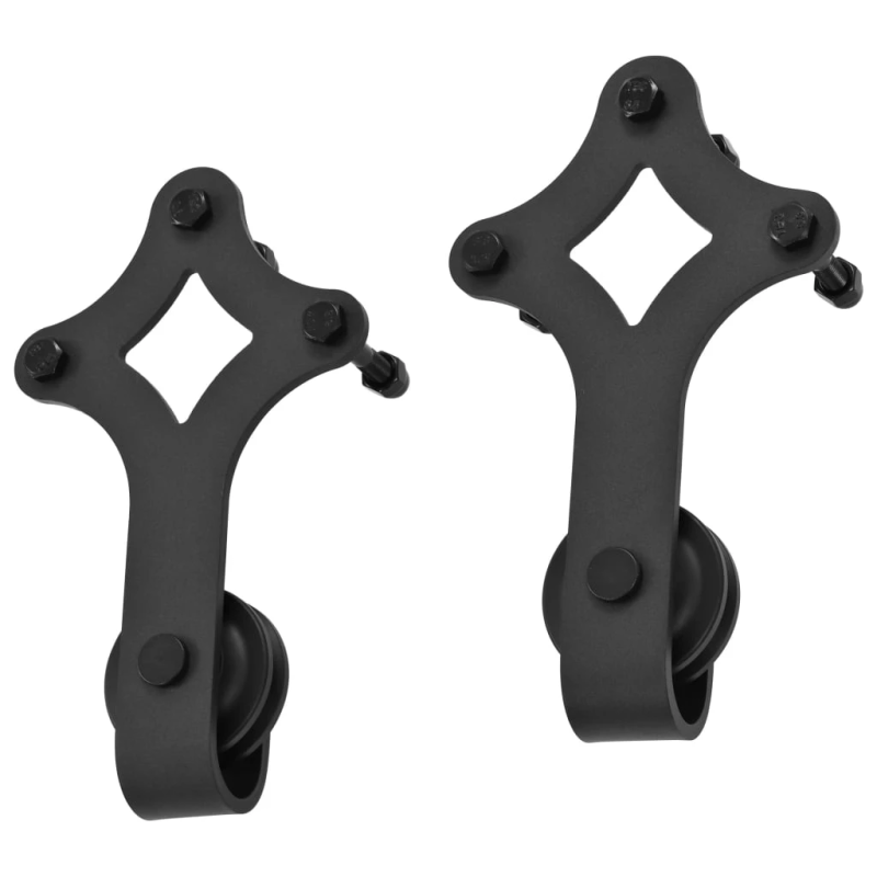 vidaXL bīdāmo durvju SKIEN sistēma, 183 cm, melns tērauds