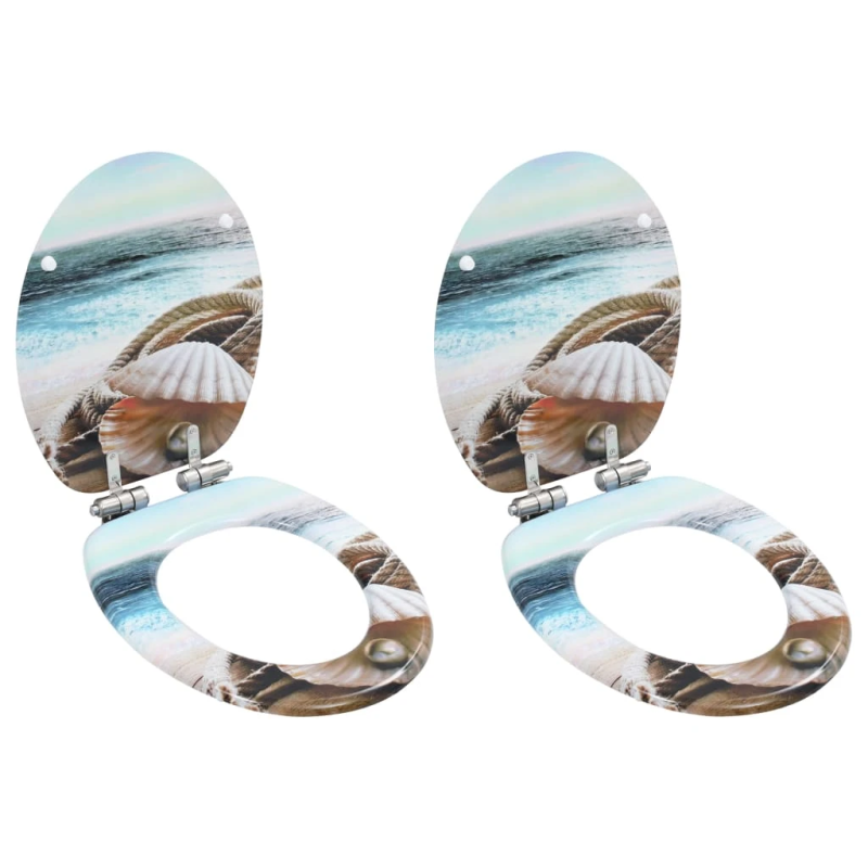 vidaXL tualetes poda sēdekļi ar vāku, 2 gab., MDF, gliemežvāki