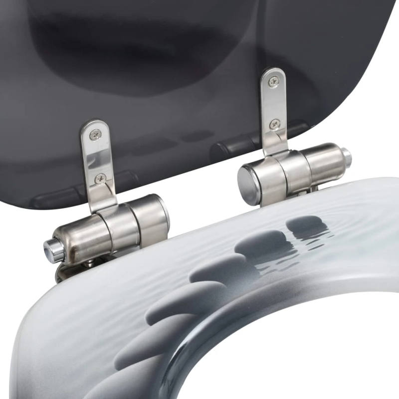 vidaXL tualetes poda sēdekļi, lēni aizverami, 2 gab., akmeņu dizains