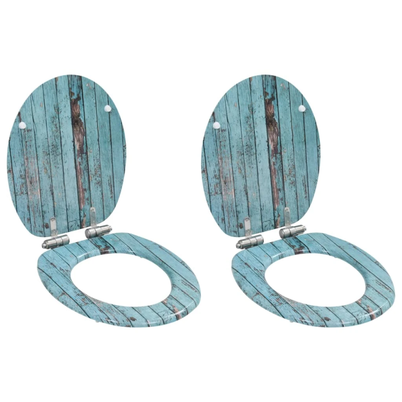 vidaXL tualetes poda sēdekļi, lēni aizverami, 2 gb., vecu dēļu dizians