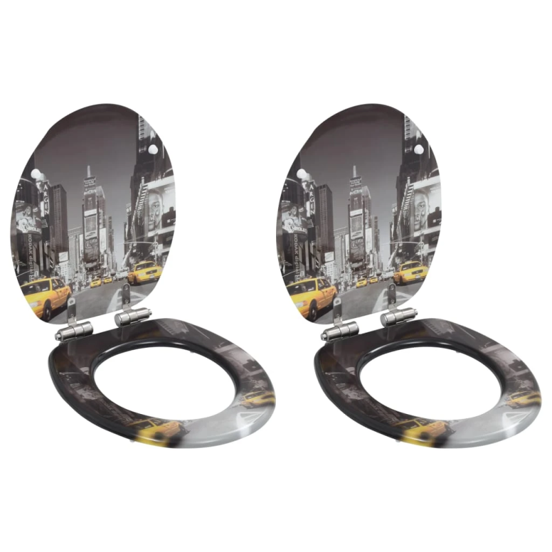 vidaXL tualetes poda sēdekļi, lēni aizverami, 2 gab., Ņujorkas dizains