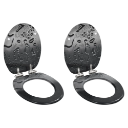 vidaXL tualetes poda sēdekļi, lēni aizverami, 2 gab., ūdens lāses