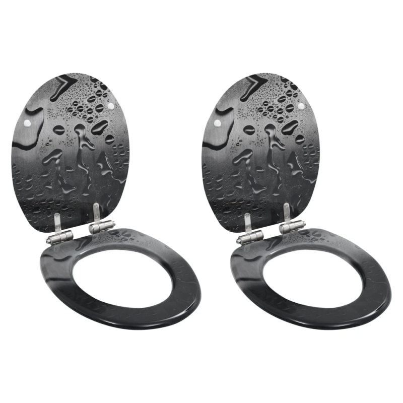 vidaXL tualetes poda sēdekļi, lēni aizverami, 2 gab., ūdens lāses