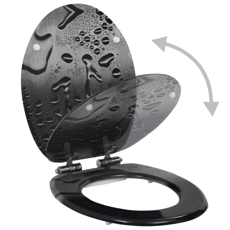 vidaXL tualetes poda sēdekļi, lēni aizverami, 2 gab., ūdens lāses