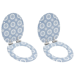 vidaXL tualetes poda sēdekļi, lēni aizverami, 2 gb., porcelāna dizains