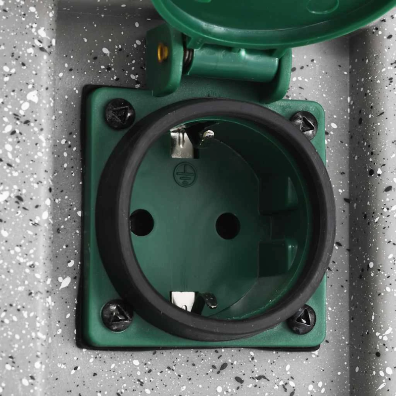 vidaXL dārza strāvas sadalītājs ar krēslas sensoru, plastmasa