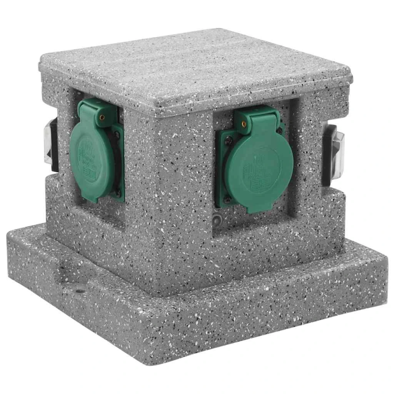 vidaXL dārza strāvas sadalītājs ar krēslas sensoru, plastmasa