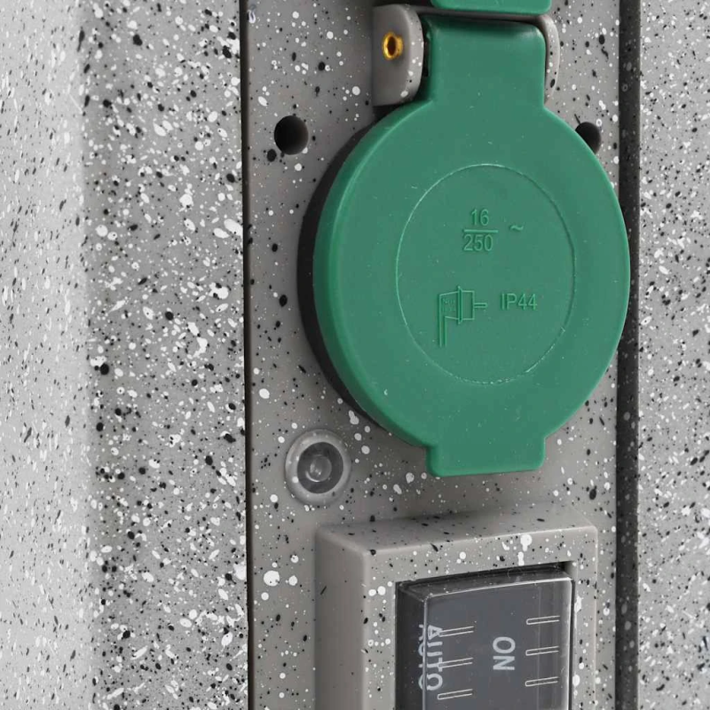 vidaXL dārza strāvas sadalītājs ar krēslas sensoru, plastmasa