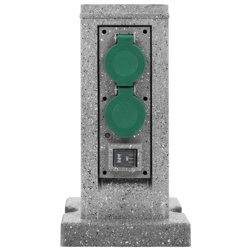 vidaXL dārza strāvas sadalītājs ar krēslas sensoru, plastmasa