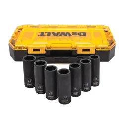 DeWALT Impulsa dziļās muciņas 1-2'' Toughbox 7gb.,17-24mm,