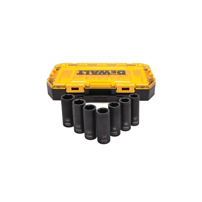 DeWALT Impulsa dziļās muciņas 1-2'' Toughbox 7gb.,17-24mm,